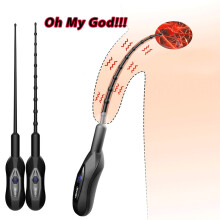 (Electric Beaded) Electric Silicone Urethral Sound Vibrating , Electric Prostate Massager Toy Machine Urethral Sounding Beaded and Smooth