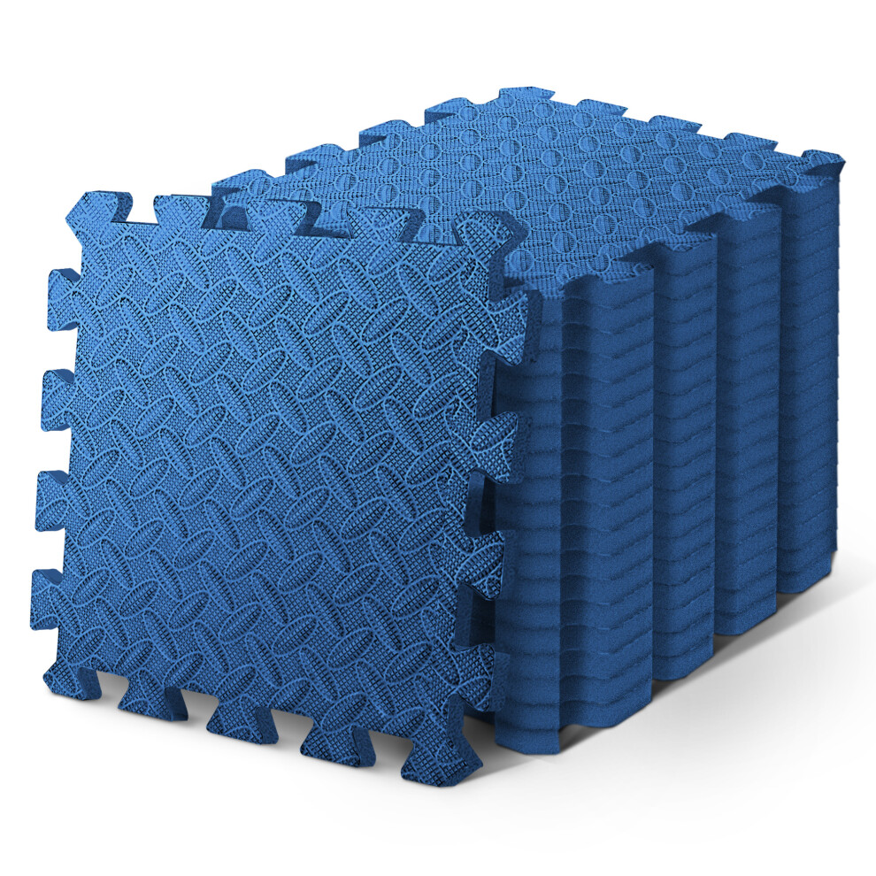 (blue, 20) KAYMAN Gym Floor Nonslip Mats, Interlocking, EVA Foam Exercise Floor Tiles for Home Workouts, Studio, Weights, Exercise and Yoga (30 X 30cm)