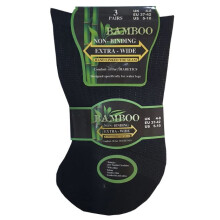 (Black, 6 Pairs) Ladies Womens Extra Wide Diabetic Bamboo Socks (6 & 12 Pair)