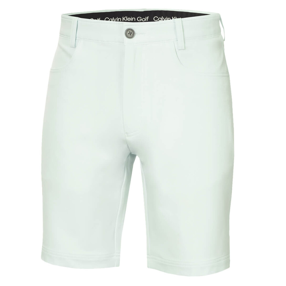 (30" Waist, Light Jade) Calvin Klein Mens 2025 CK Impact 4-Way Stretch Slim Fit Golf Shorts