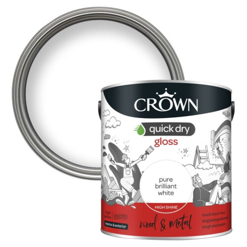 Crown Crown - Quick Dry Gloss 2.5L - Pure Brilliant White 2