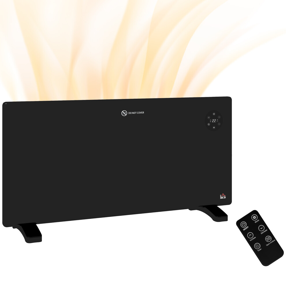 HOMCOM Electric Convector Heater - Black - 2000W - LED Display - Remote Control - Image 4