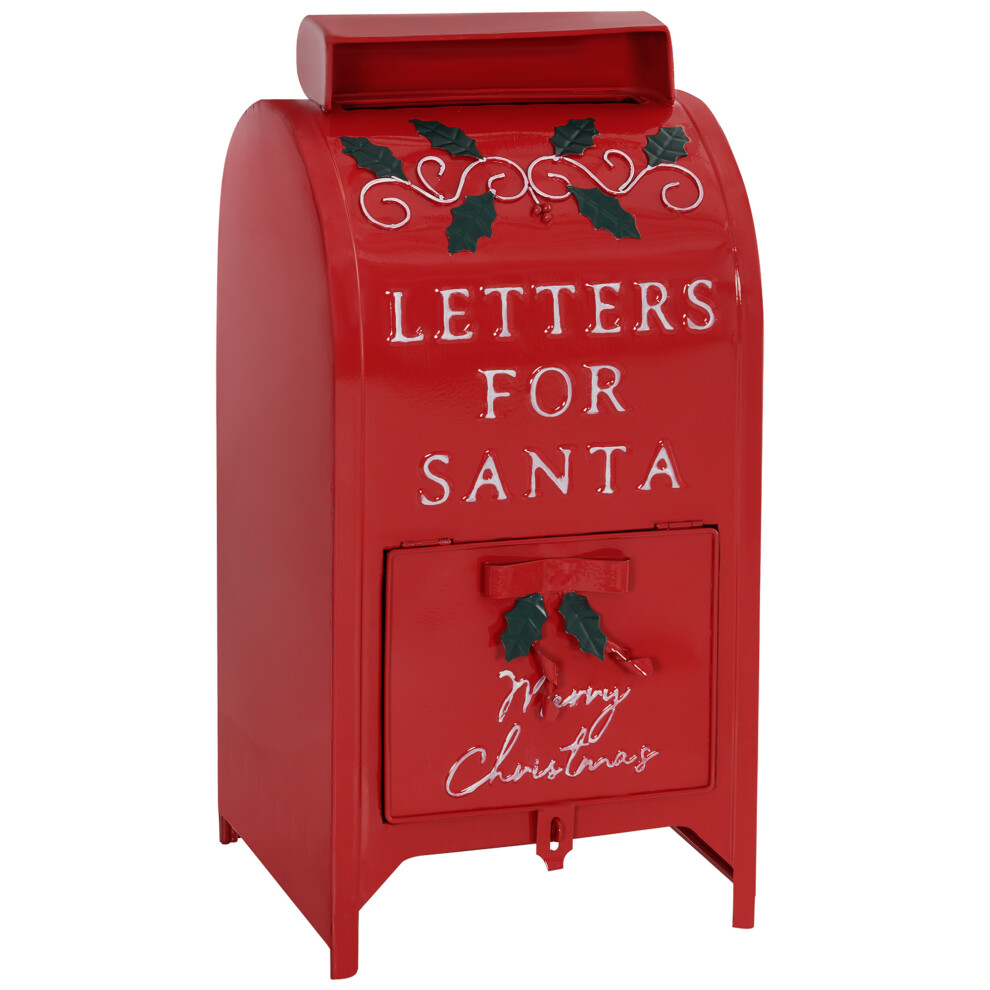 Homcom Christmas Post Box Freestanding Or Wall Mounted For Xmas Decoration