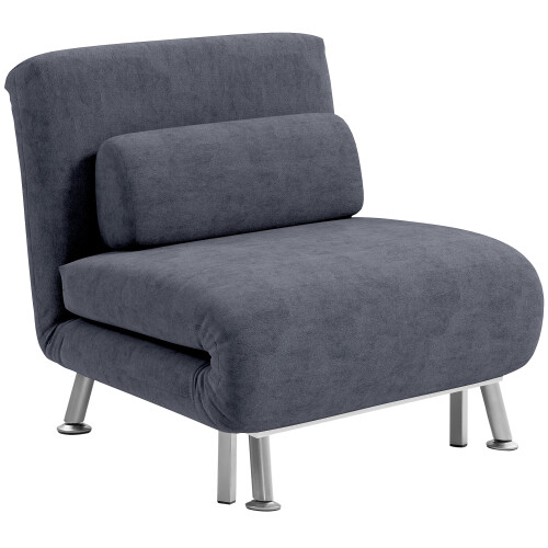 Homcom HOMCOM Single Folding 5 Position Convertible Sleeper Chair Charcoal Grey