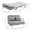 Homcom HOMCOM Fabric Convertible 2 Seater Sofa Bed w/ 2 Pillows, Light Grey 3