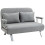 Homcom HOMCOM Fabric Convertible 2 Seater Sofa Bed w/ 2 Pillows, Light Grey 1