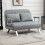 Homcom HOMCOM Fabric Convertible 2 Seater Sofa Bed w/ 2 Pillows, Light Grey 2