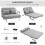 Homcom HOMCOM Fabric Convertible 2 Seater Sofa Bed w/ 2 Pillows, Light Grey 4