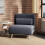 Homcom HOMCOM Single Folding 5 Position Convertible Sleeper Chair Charcoal Grey 9