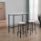 Homcom HOMCOM 3 Piece Bar Table Set for 2 with Stools Steel Frame Footrest White 7