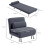 Homcom HOMCOM Single Folding 5 Position Convertible Sleeper Chair Charcoal Grey 3