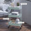 Homcom HOMCOM 3 Tier Rolling Utility Cart with 3 Mesh Basket, Light Blue 6