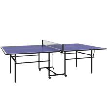 SPORTNOW 9FT Holding Tennis Table w/ Four Wheels, for Indoors, Blue