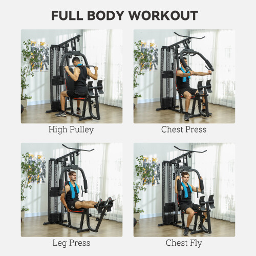 SPORTNOW Home Gym Machine Compact Multi Gym with 45kg Weight Stack 2