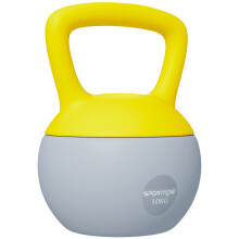 SPORTNOW 10KG Kettlebell w/ Soft Body and Non-Slip Handle, Yellow and Grey