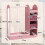 AIYAPLAY Kids Clothes Rail with Storage Shelf, Boxes, Mirror, Pink 6