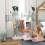AIYAPLAY Kids Clothes Rail with Storage Shelf, Boxes, Mirror, White 3