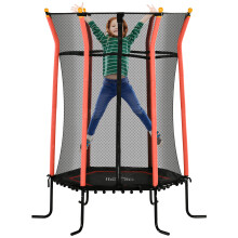HOMCOM 5.4FT Kids Trampoline w/ Enclosure Indoor Outdoor for 3-10 Years Red