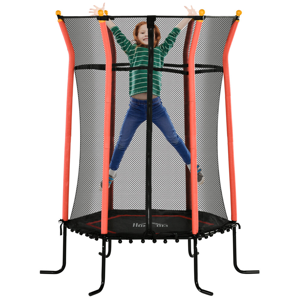 Homcom 5.4Ft Kids Trampoline W/ Enclosure Indoor Outdoor For 3-10 Years Red