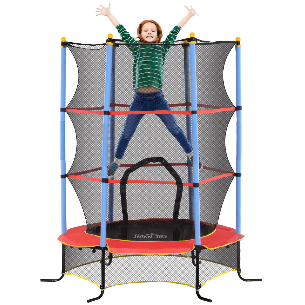 Homcom Unisex Blue Trampoline For Kids W/Enclosure Net Built-In Zipper 3-10 Year In Size 3 - Image 4