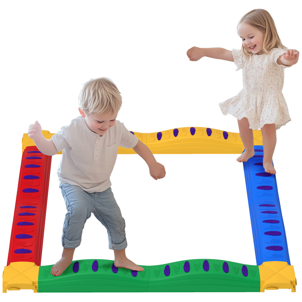 AIYAPLAY 12-Piece Kids Balance Beam, Stepping Stones with Non-Slip Foot Pads