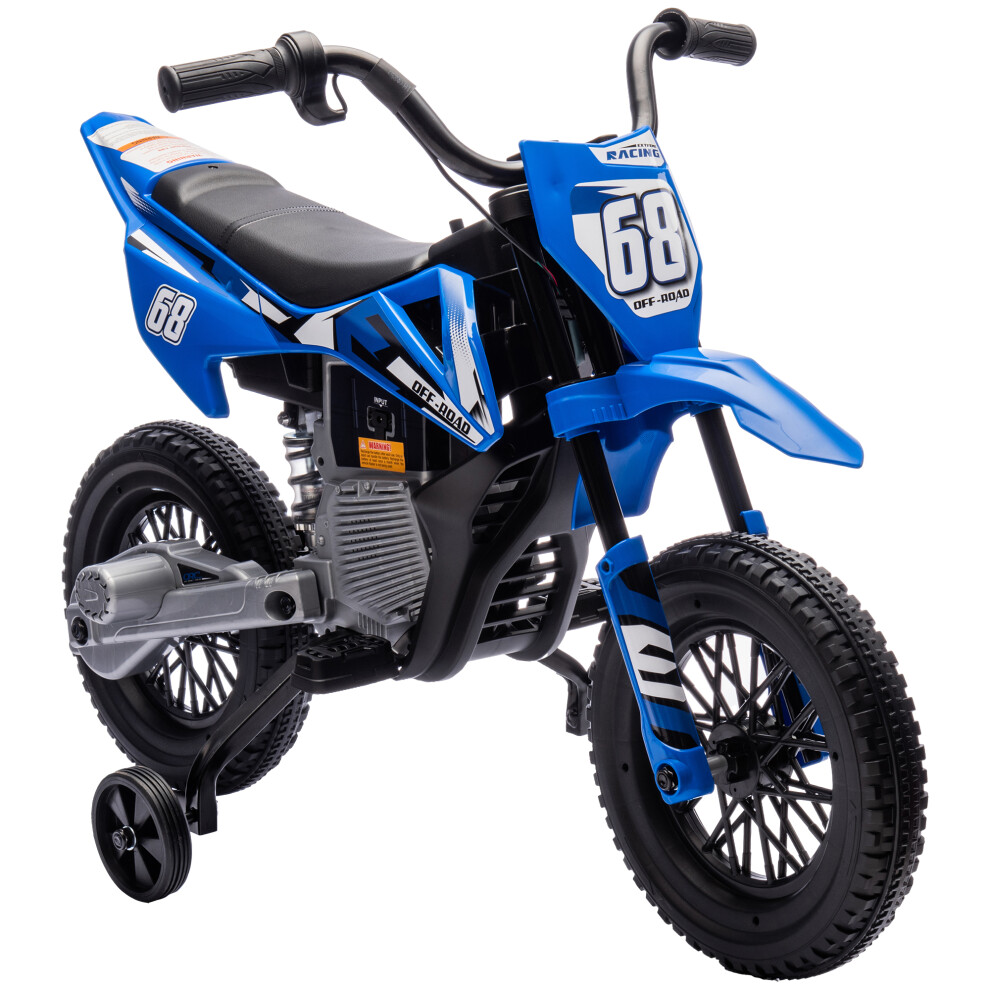Aiyaplay 12V Kids Electric Motorcycle W/ Twist Grip Throttle, Music, Blue