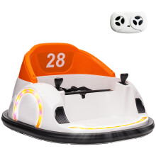 AIYAPLAY 360 Rotation 12V Kids Bumper Car w/ Remote Control, Orange