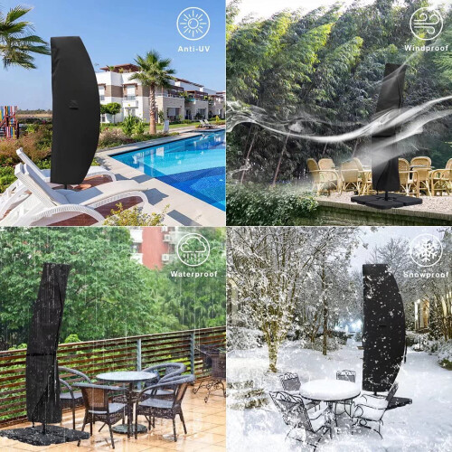 ABCCANOPY Offset Umbrella Cover for 8FT to 15FT Black 2