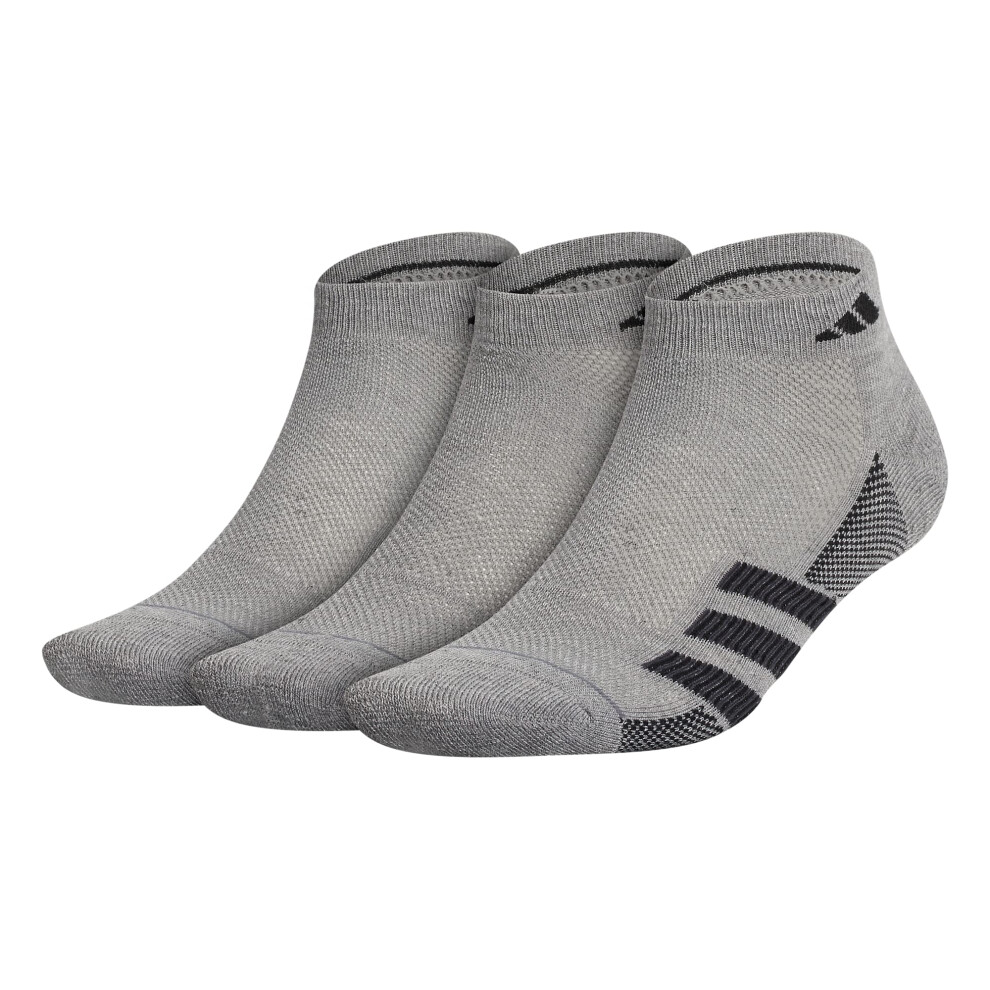 Adidas Men's Superlite Stripe II 3-Pack Low Cut Heather Grey/Black/Night Grey Large