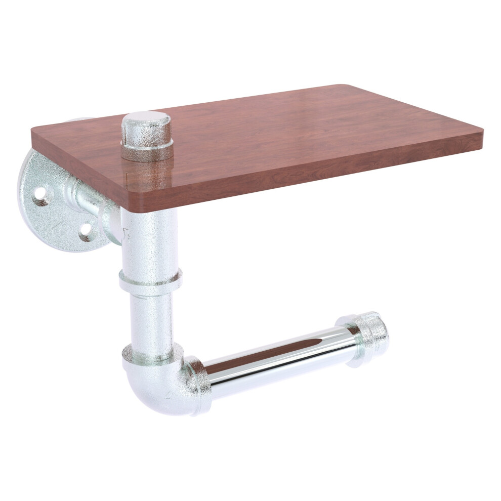 Pipeline Collection Toilet Paper Holder with Wood Shelf-image-OPC-PFXNF9Z-NEW