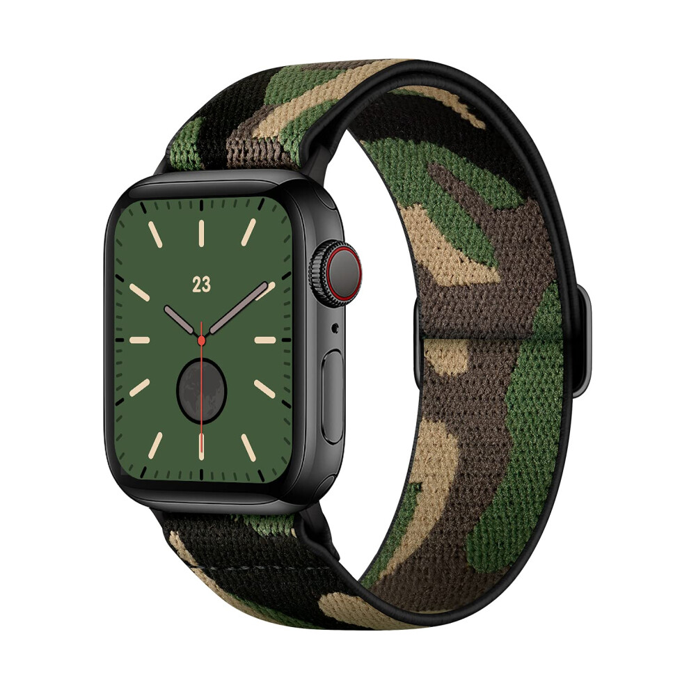 Amanecer Dehnbare Nylon-Uhrenarmb Nder, Kompatibel Mit Apple Watch Ultra Series 8/7/6/5/4/3/2/1 Se, Verstellbar, Geflochten, Elastisch, Sportschl-image