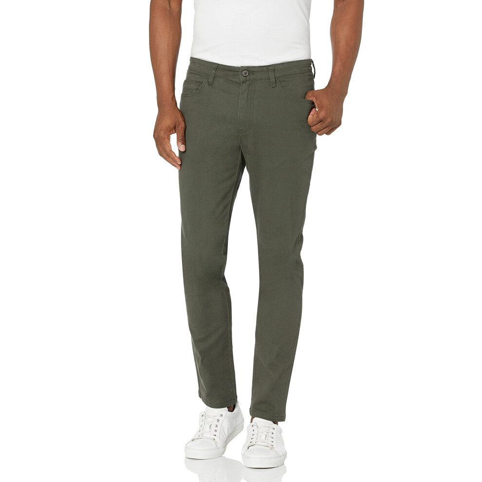 Amazon Essentials Men's Skinny-Fit 5-Pocket Comfort Stretch Chino Pant (Previously Goodthreads) Olive 42W X 32L