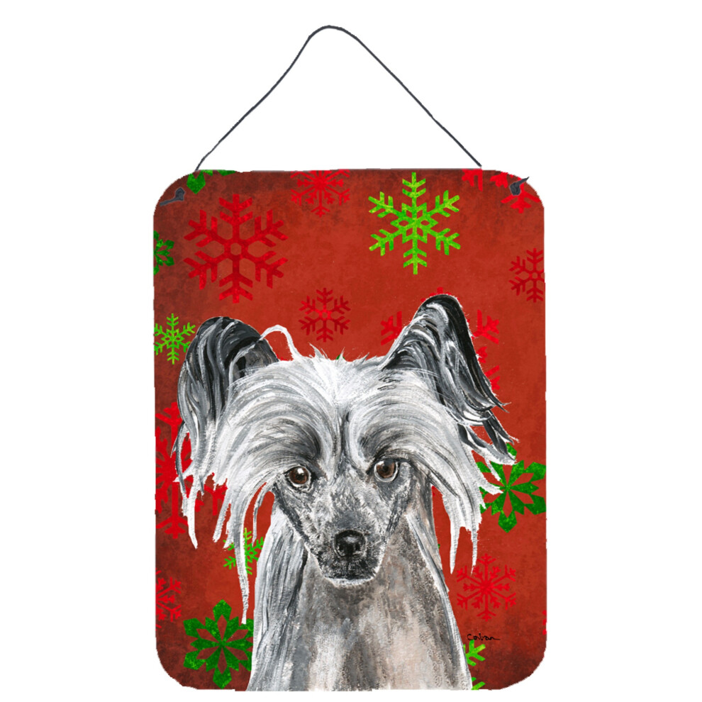 L Minas Navide As De Copos De Nieve Rojos Con Cresta China De Caroline's Treasures Para Colgar En La Pared O La Puerta, 40 X 30 Cm-image