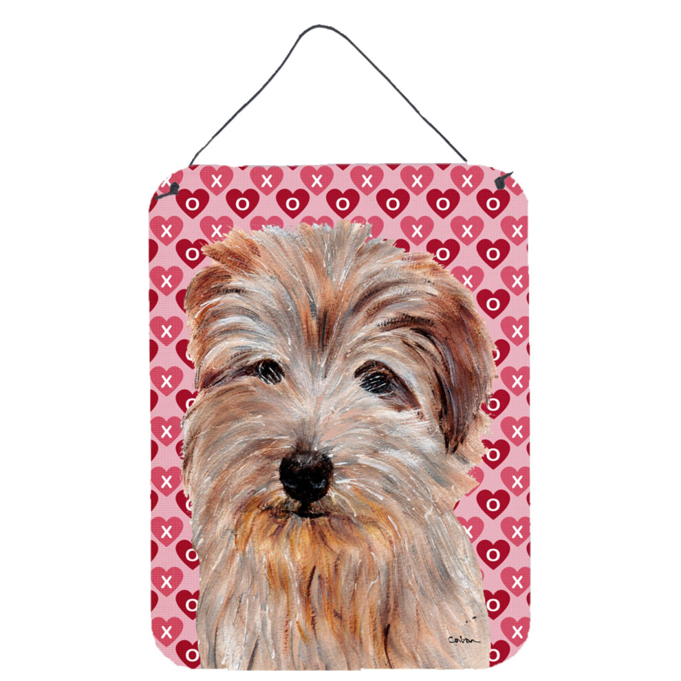 ""Caroline's Treasures Norfolk Terrier Hearts And Love D Coration Murale Ou De Porte 16"""""""" X 12""""""""""-image