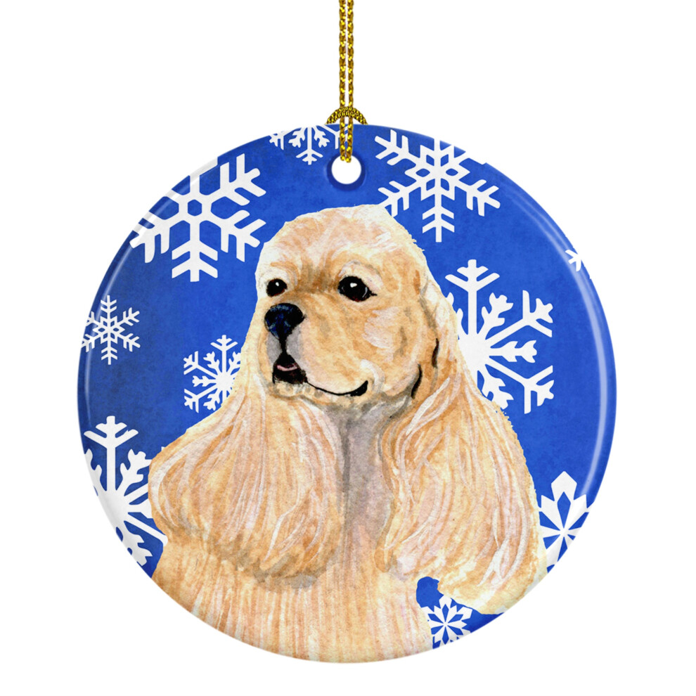 ""Copos De Nieve Navide Os De Cer Mica Multicolor Con Motivos De Cocker Spaniel De Caroline's Treasures""-image