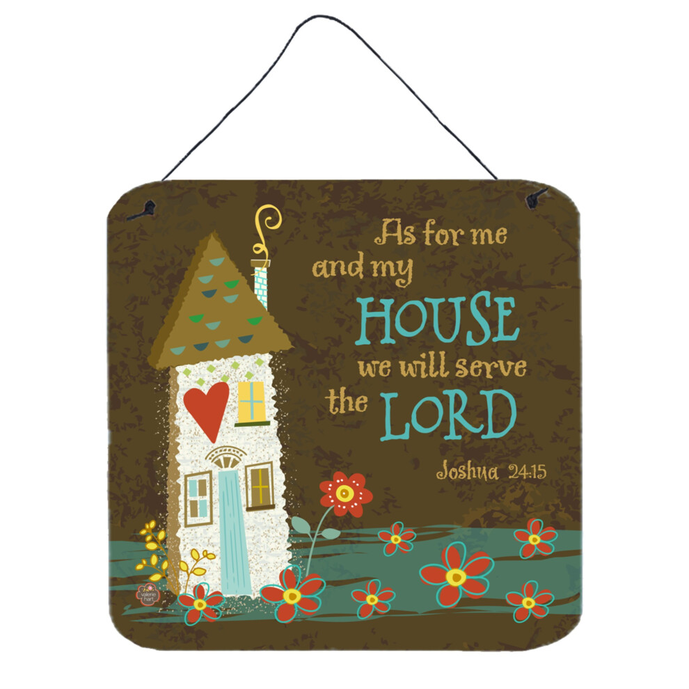 """"Caroline's Treasures As For Me And My House Stampe Da Parete O Da Porta VHA3005DS66 6"""""""" X 6"""""""" Multicolore""""-image