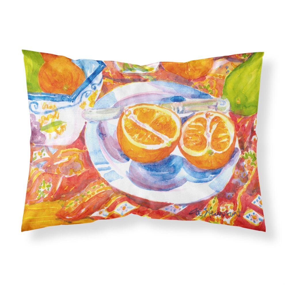"Caroline's Treasures 6035PILLOWCASE Florida Oranges Sliced Breakfast Tissu évacuant l'humidité Taie d'oreiller standard Grande taille Multicolore"