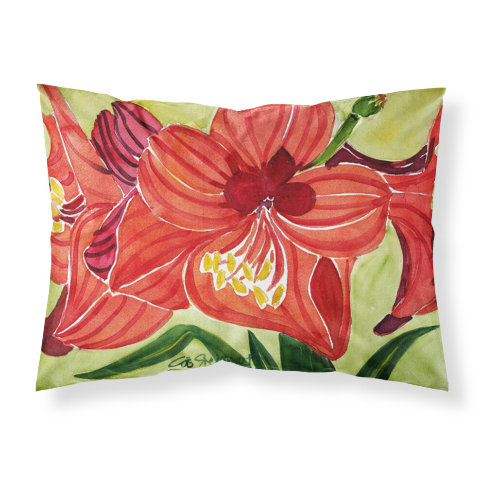 "Caroline's Treasures 6055PILLOWCASE Taie d'oreiller standard en tissu absorbant l'humidité Fleur-Amaryllis Grande taille Multicolore"