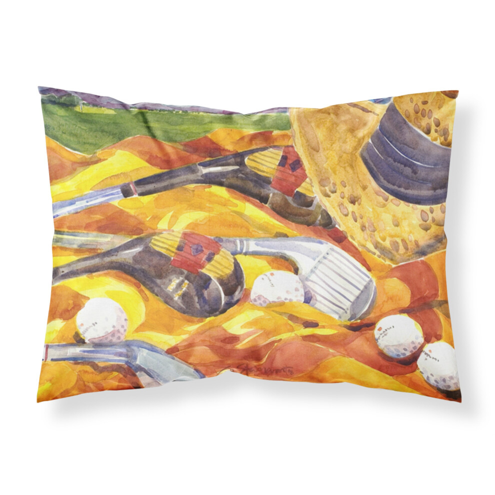 "Caroline's Treasures 6063PILLOWCASE Golf Clubs Golfer Tissu évacuant l'humidité Taie d'oreiller standard Grande taille Multicolore"