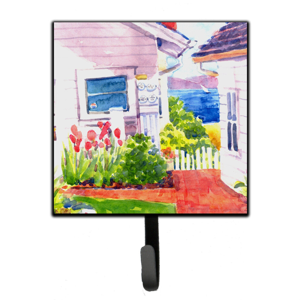 """"Caroline's Treasures 6125SH4 Porta Guinzaglio O Gancio Portachiavi Piccolo Multicolore Con Vista Sulla Spiaggia Tra Le Case""""-image