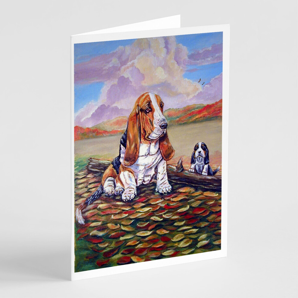 Lot de 8 cartes de v   ux et enveloppes Basset Hound