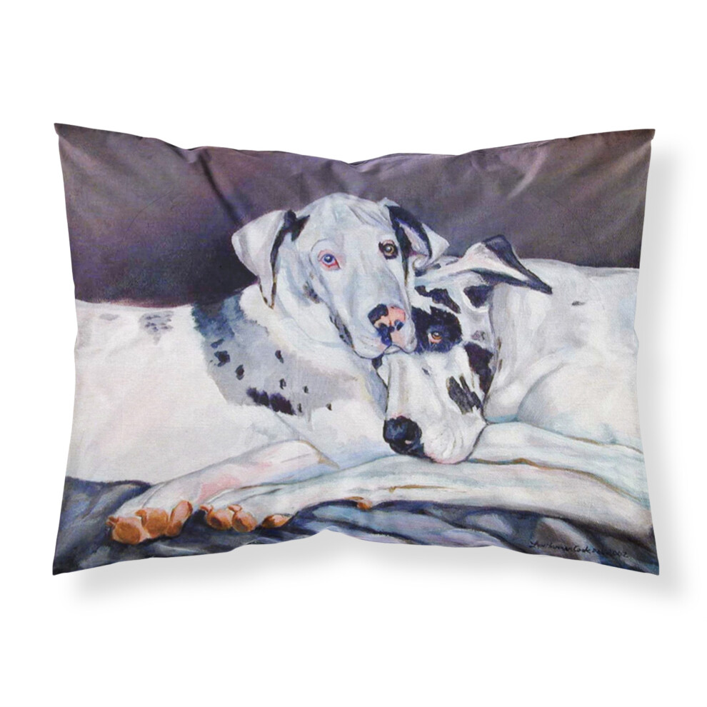 ""Caroline's Treasures 7163KUSSENSLOOP Harlequin Natural Great Danes Vochtafvoerende Stof Standaard Kussensloop Groot Multicolor""-image