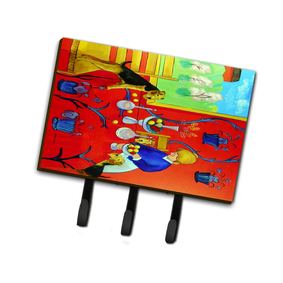 """"Caroline's Treasures 7212TH68 Airedale Terrier Con Lady In The Kitchen Guinzaglio O Gancio Per Chiavi Grande Multicolore""""-image