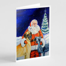 Cartes de vœux Père Noël avec Grand Danois - Pack de 8
