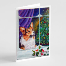 Cartes de vœux de Noël Corgi avec enveloppes, lot de 8