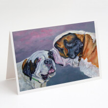 Saint Bernard Whisperear Greeting Cards and Envelopes Pack of 8