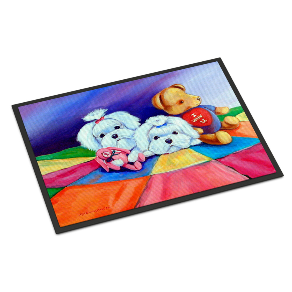 """"Alfombrilla Maltesa Para Interior Y Exterior Caroline's Treasures, 18 X 27, Felpudos De 18"" X 27"" Multicolor""""-image