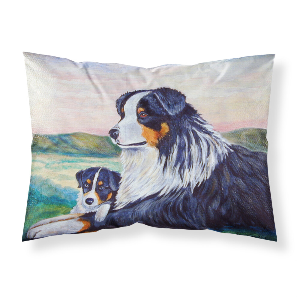 "Caroline's Treasures 7511PILLOWCASE Taie d'oreiller standard en tissu évacuant l'humidité Berger Australien Grande taille Multicolore"