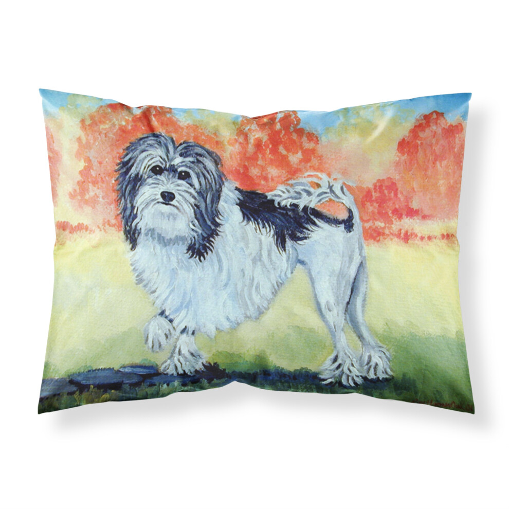 "Caroline's Treasures 7510PILLOWCASE Taie d'oreiller standard en tissu évacuant l'humidité Lowchen Grande taille Multicolore"