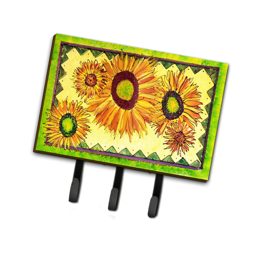 ""Caroline's Treasures 8060TH68 Porte-Laisse Ou Porte-Cl S Motif De Fleur Et De Tournesol, Grand Mod Le Multicolore""-image